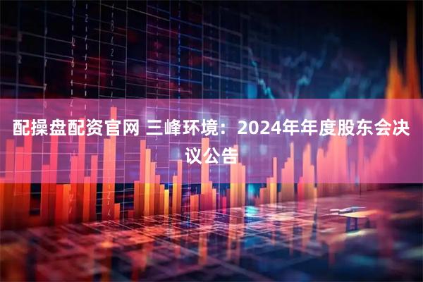 配操盘配资官网 三峰环境：2024年年度股东会决议公告