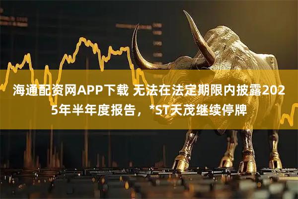 海通配资网APP下载 无法在法定期限内披露2025年半年度报告，*ST天茂继续停牌